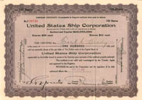 United States Ship Corporation - Stock Certificate